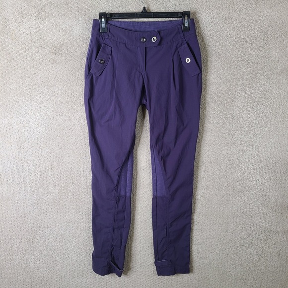 Lululemon Petal Power Commuter Womens 4 Pants Purple Reflective Hiking Stretch - Picture 1 of 14